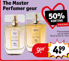  50 master perfume geur white lily eau toilette scan kaart black vanilla 