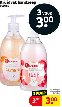  3 300 500 kruidvat handzeep ml 30 savon pour les mains rose 