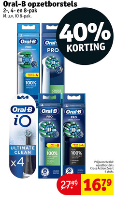  4 8 40 100 oral b opzetborstels pak pro precision clean 1x4 pack removal cross action ultimate x4 heather gums up to healthier zwart stuks 