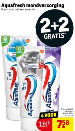  2 4 31 100 aquafresh mondverzorging multipakken recyclable fresh be gsk tandsteen controle bescherming gezin schild 75ml 100ml tandpasta active white ml 