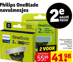  2 4 360 philips oneblade navulmesjes blade 2x halve 3x navulmes shave stuks 