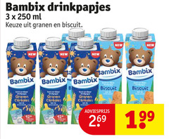  3 250 bambix drinkpapjes ml granen biscuit new kant 12 fout b klaar 