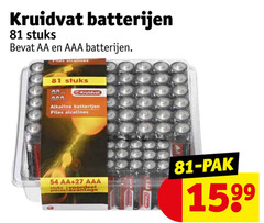  27 kruidvat batterijen stuks aa aaa alcalines alkaline piles voordeel pieces pak 