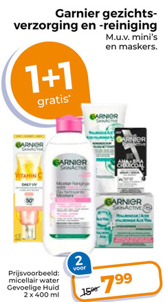  1 2 400 garnier gezichts verzorging reiniging maskers vitamin perig l bra charcoal skinactive water gevoelige huid ml 15 