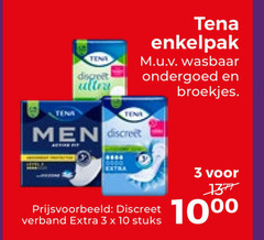  3 10 tena discreet ultra enkelpak wasbaar ondergoed broekjes men verband stuks 