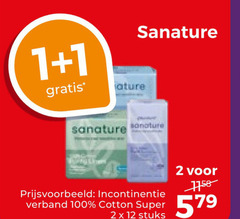  1 2 12 100 sanature incontinentie verband cotton super stuks 