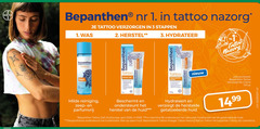  1 3 100 2020 b bayer r bepanthen tattoo nazorg verzorgen stappen 2. herstel 3. hydrateer verzorgende milde reiniging zeep parfumvrij beschermt ondersteunt huid hydrateert zalf pro vitamine b5 natuurlijk huidherstel dexpanthenol open wasgel cosmetica 