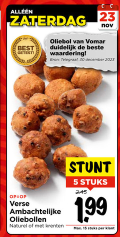  5 15 23 30 zaterdag best getest oliebol duidelijk waardering telegraaf december verse ambachtelijke oliebollen naturel krenten stuks 