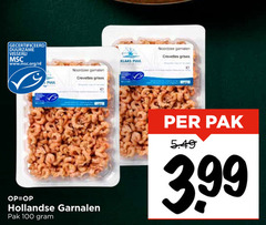  100 gecertificeerd duurzame visserij www.msc.org nl noordzee garnalen crevettes klaas hollandse pak 3.99 