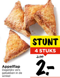  4 appelflap dagelijks vers gebakken stuks 