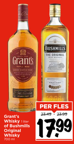  1 700 le triple fe stand fast bushmills original irish whiskey whisky liter ml fles 