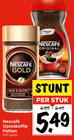  nescafe oploskoffie 100 200 gold signature roast original rijk zacht arabica potten stuk 