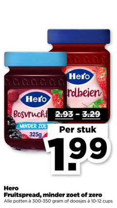  hero bosvrucht minder stuk fruitspread zoet zero potten doosjes cups 