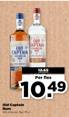  old captain caribbean rum well balanced matured fles wit bruin 