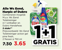  1 2 750 wc eend harpic dubro combineren toiletreiniger ontkalker handafwas stuks action gel pine fresh flessen ml hygienisch badkamer reiniger 