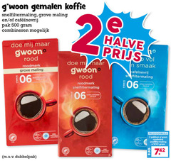  gwoon koffie 2 500 gemalen snelfiltermaling grove maling pak combineren rood roodmerk halve r pakken 