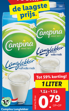  1 18 campina anno halfvolle melk volle liter weiden langlekker 