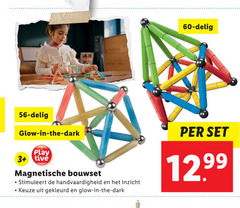  60 delig glow dark play 3 magnetische bouwset stimuleert handvaardigheid inzicht gekleurd 12 99 