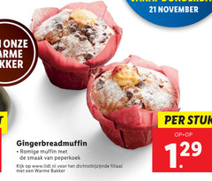  warme bakker romige muffin peperkoek www.lidl.nl filiaal stuk 