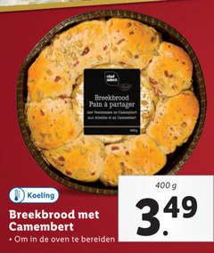  400 chef select breekbrood pain veenbessen camembert aux koeling oven bereiden 