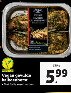  gevulde kalkoenborst italiaanse kruiden vegetarische 5.99 