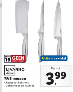  16 messen livarno home rvs koksmes hakmes stuk 3.99 