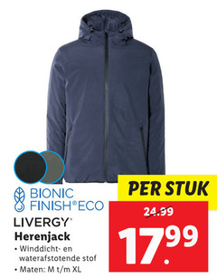  bionic finish eco livergy herenjack winddicht waterafstotende stof maten xl stuk 