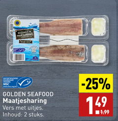  2 hollandse maatjesharing koel vers gecertificeerd duurzame visserij www.msc.org nl golden seafood uitjes inhoud stuks 1 