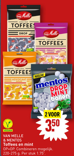  2 350 melle toffees drop toffee to fee all fruit vruchtensap smaken advocaat sinaasappel citroen mentos mint ballen natural label international combineren stuk 