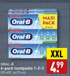  6 33 oral b avec du fluor actif ml les cares maxi pack 6x anti caries fraicheur tandpasta 1-2-3 xxl 