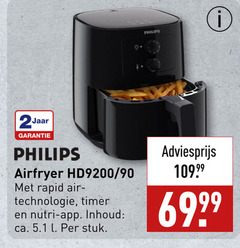  2 90 philips jaar airfryer rapid technologie timer nutri inhoud ca. 5.1 l stuk 