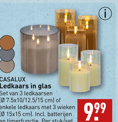  3 15 ledkaars glas ledkaarsen cm wicker batterijen timerfunctie stuk 