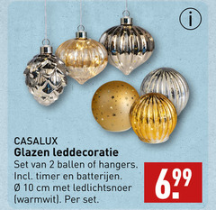  2 10 99 glazen ballen hangers timer batterijen cm ledlichtsnoer warmwit 