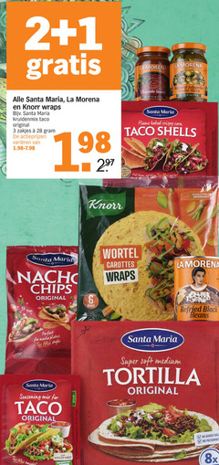  1 2 3 6 28 40 la morena santa maria knorr wraps kruidenmix taco original zakjes varieeren chipotle sauce 8.1 oz natural nacho slices jet flame baked crispy corn shells flower oil them party since hersluitbaar wortel carottes chips for portion plates style seasoning mix mild vie l refried black beans super soft medium tortilla added sugar preservatives tonight minced meat with 8x 