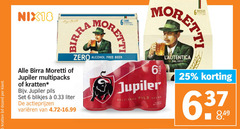  jupiler birra moretti blikjes bier krat 6 25 300 kratten dozen nix18 bottles multipacks pils liter varieeren zero alcohol free beer pack belgische 