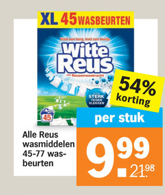  45 xl reus berg witte reuzenwaskracht wasmiddelen beurten vlekken stuk 