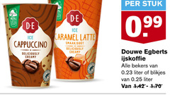  douwe egberts ijskoffie 40 less d.e ice cappuccino creamy caramel latte stuk bekers liter blikjes 0.25 