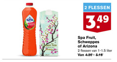  2 spa green tea ginseng 1 flessen fruit schweppes arizona liter 