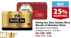  amstel bud heineken silver birra moretti hertog jan blikjes bier 1 6 25 33 1870 abn amro pilsener natuurzuiver traditioneel water granen horten pakken liter 