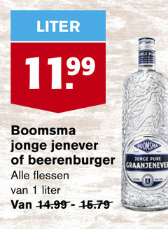  1 liter boomsma jonge jenever beerenburger flessen graanjenever 