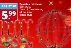  5 stuk 5.99 zuurstok tuinsteker stuks dino led verlichting bol zwart elders 