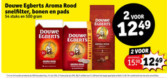  douwe egberts koffie koffiepads koffiebonen 1 2 25 33 50 500 aroma rood snelfilter bonen pads stuks meester joline evenwichtig bond snelfiltermaling rond 2e halve artikel combinatie 