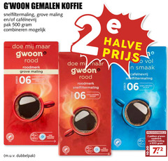  gwoon koffie 2 500 gemalen snelfiltermaling grove maling pak combineren rood roodmerk r halve date pakken 