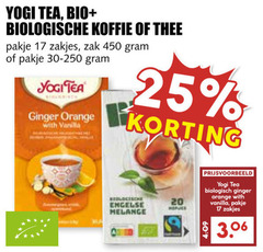  yogi tea bio plus koffie thee 17 20 25 450 biologische pakje zakjes zak ginger orange with vanilla engelse melange hopjes biologisch 