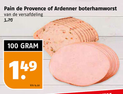  100 pain provence ardenner boterhamworst versafdeling kilo 