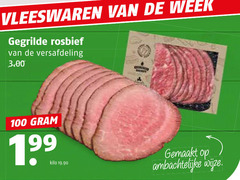  100 vleeswaren week gegrilde rosbief versafdeling kilo gemaakt ambachtelijke wijze 