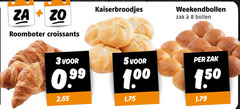  3 5 8 100 kaiserbroodjes roomboter croissants weekendbollen zak bollen 