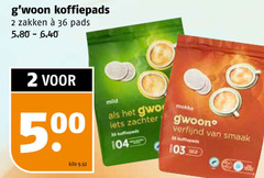  gwoon koffiepads 2 35 36 zakken pads 00 kilo mild mokka verfijnd 