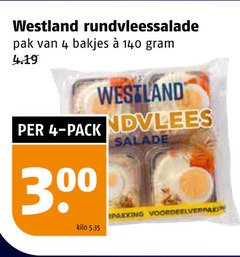  4 140 300 westland rundvleessalade pak bakjes pack rundvlees salade kilo 