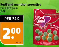  200 redband menthol groentjes zak kilo red band groentes sono la zacht tendre frais 